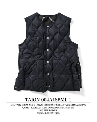ミリタリー クルーネック ダウンベスト-ソフトシェル – TAIONインナー ミリタリー クルーネック ダウンベスト-ソフトシェル – TAIONインナー