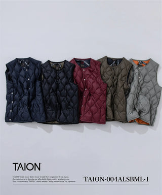 ミリタリー クルーネック ダウンベスト-ソフトシェル<TAION-004ALSBML-1>