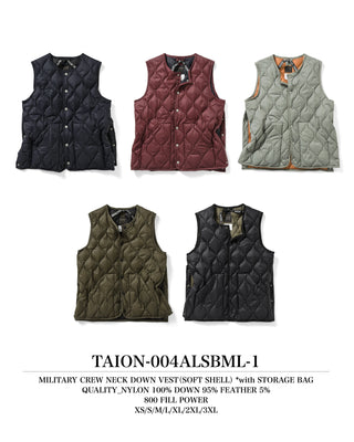 ミリタリー クルーネック ダウンベスト-ソフトシェル – TAIONインナー ミリタリー クルーネック ダウンベスト-ソフトシェル – TAIONインナー