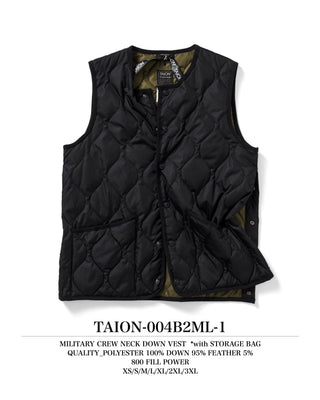 ミリタリー クルーネックボタン ダウンベスト – TAIONインナーダウン ミリタリー クルーネックボタン ダウンベスト – TAIONインナーダウン