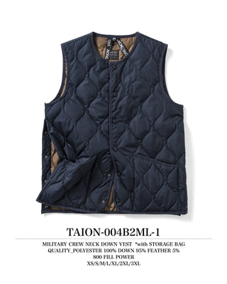 ミリタリー クルーネックボタン ダウンベスト – TAIONインナーダウン ミリタリー クルーネックボタン ダウンベスト – TAIONインナーダウン