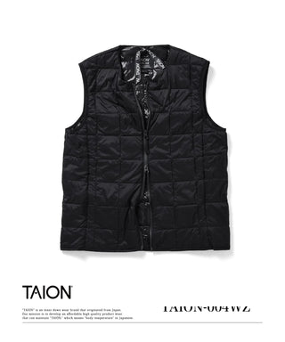 ベーシック クルーネックWジップ ダウンベスト – TAIONインナーダウン