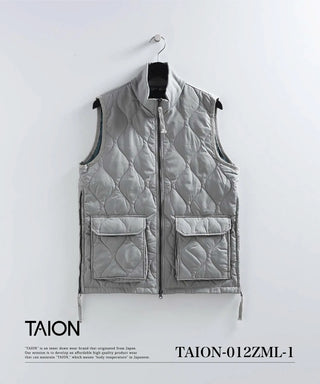 ミリタリー リブハイネックWジップ ダウンベスト – TAION