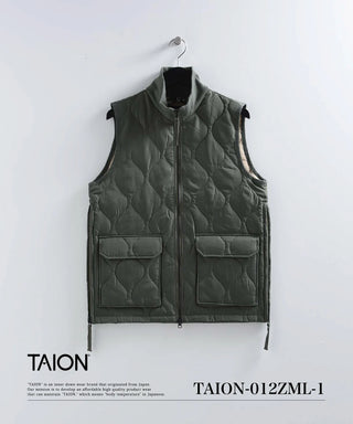 ミリタリー リブハイネックWジップ ダウンベスト – TAION