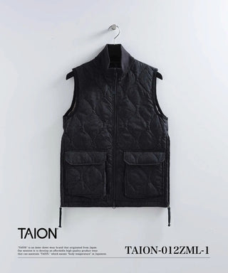 ミリタリー リブハイネックWジップ ダウンベスト – TAIONインナー ミリタリー リブハイネックWジップ ダウンベスト – TAIONインナー
