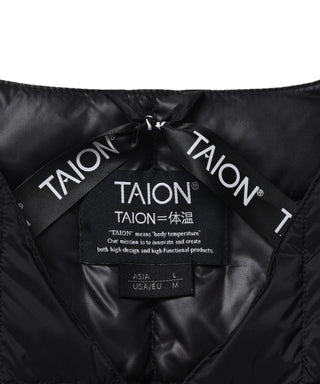ベーシック クルーネック七分袖 ダウンジャケット<TAION-W014>
