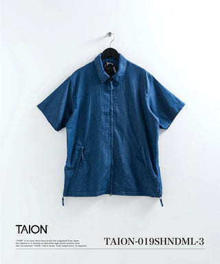 ノンダウン ミリタリー ファスナー ハーフスリーブ シャツ <TAION-019SHNDML-3>