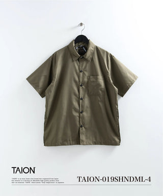 ノンダウン ミリタリー ボタンスリット ハーフスリーブ シャツ <TAION-019SHNDML-4>