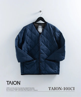 シティ パイピングVネック ダウンカーディガン<TAION-101CI>