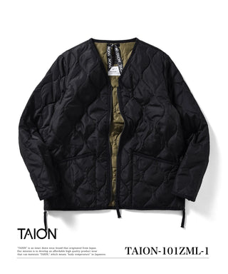 ゆのちゃんパパ　TAION Vネックミリタリーダウンジャケット TAION ミリタリーVネックダブルジップダウンジャケット