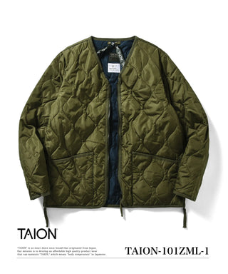 【TAION】ミリタリー Vネックジップ ダウンジャケット【101ZML-1】 ミリタリー Vネックジップ ダウンジャケット – TAIONインナー