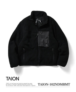 ノンダウン マウンテン ハイネックジップ ボアジャケット<taion-102ndmbmt>