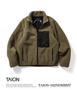 ノンダウン マウンテン ハイネックジップ ボアジャケット<taion-102ndmbmt>