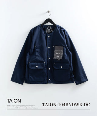 ノンダウン ワーク ボタン カーディガン-コットンダックキャンバス <TAION-104BNDWK-DC>