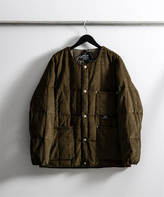 ワーク クルーネック コーデュロイ×ダウンジャケット<TAION-104BWK-CT>