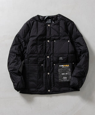 ワーク クルーネック ダウンジャケット<TAION-104BWK>