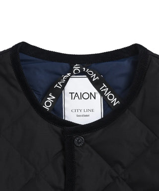シティ パイピングクルーネック ダウンカーディガン<TAION-104CI>