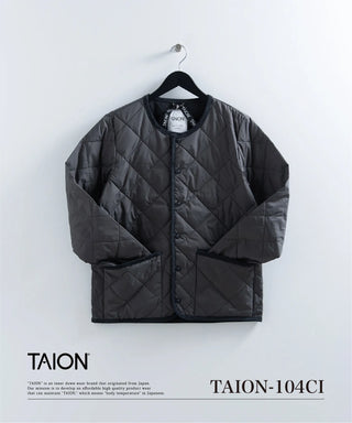 シティ パイピングクルーネック ダウンカーディガン<TAION-104CI>