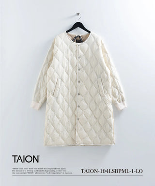 ミリタリー オーバーサイズクルーネック ダウンコート-ソフトシェル<TAION-104LSBPML-1-LO>