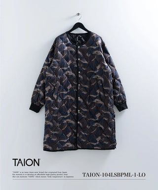 ミリタリー オーバーサイズクルーネック ダウンコート-ソフトシェル<TAION-104LSBPML-1-LO>