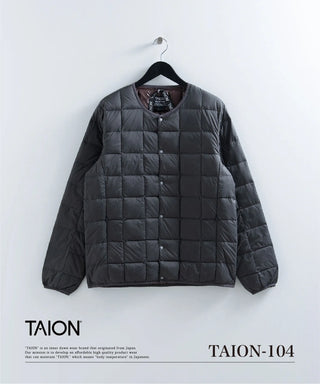 ベーシック クルーネックボタン インナーダウンジャケット<TAION-104>