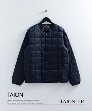 ベーシック クルーネックボタン インナーダウンジャケット<TAION-104>