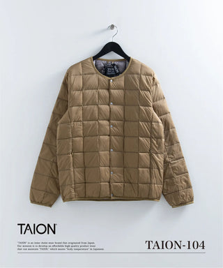 ベーシック クルーネックボタン インナーダウンジャケット<TAION-104>