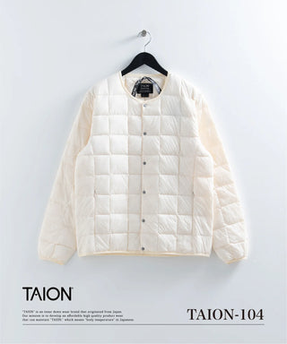 ベーシック クルーネックボタン インナーダウンジャケット<TAION-104>