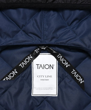 シティ パイピングフード ロングダウンコート<TAION-1062CI-LONG>