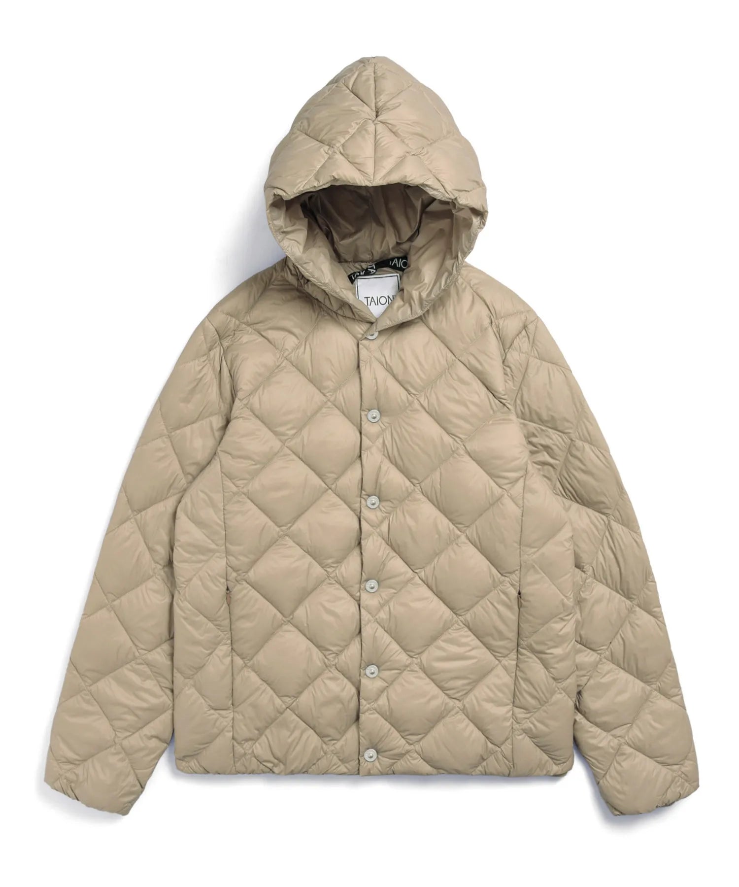新品タグ付TAION CITY LINE ベージュ ダウンジャケット シティ フード ダウンジャケット – TAIONインナーダウン公式