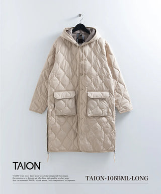 ミリタリー フード ダウンコート<TAION-106BML-LONG>