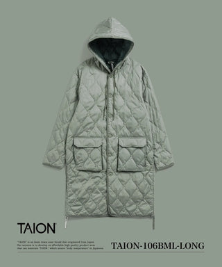 ミリタリー フード ダウンコート<TAION-106BML-LONG>