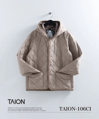 シティ パイピングフード ダウンカーディガン<TAION-106CI>
