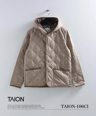 シティ パイピングフード ダウンカーディガン<TAION-106CI>