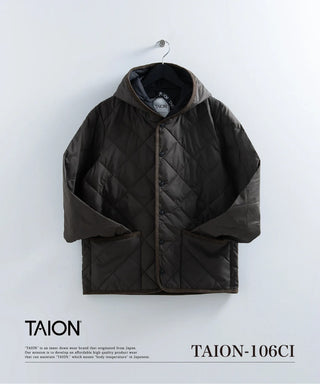 シティ パイピングフード ダウンカーディガン<TAION-106CI>