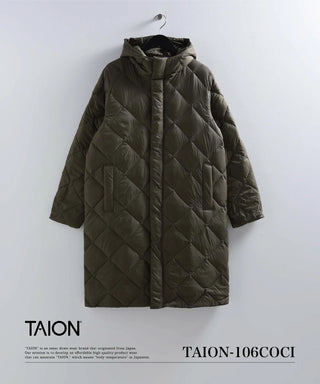 シティ フード ロングダウンジャケット<TAION-106COCI>