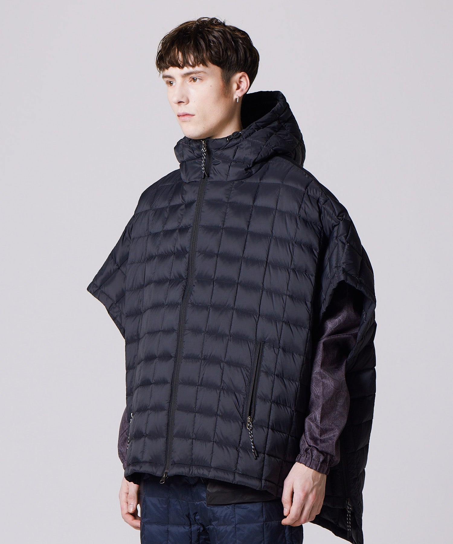 YOSOOU ダウンポンチョ Navy 楽天市場】YOSOOU（ヨソオウ） ツーピースカラー コート