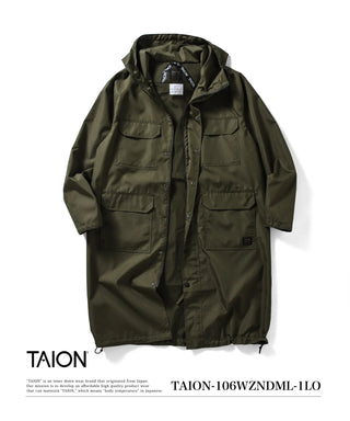 ノンダウン ミリタリー フードコート<TAION-106WZNDML-1LO>