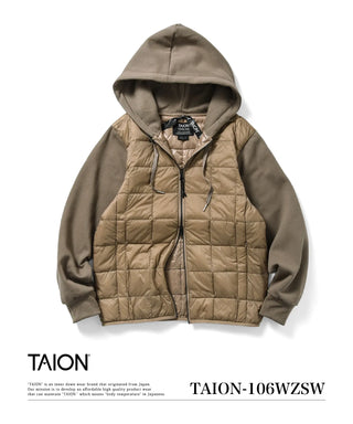 ベーシック Wジップ スウェットスリーブ ダウンパーカー<TAION-106WZSW>