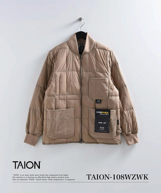 ワーク リブネックWジップ ダウンジャケット<TAION-108WZWK>