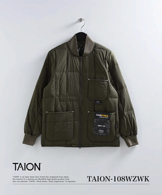 ワーク リブネックWジップ ダウンジャケット<TAION-108WZWK>