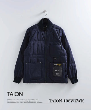 ワーク リブネックWジップ ダウンジャケット<TAION-108WZWK>