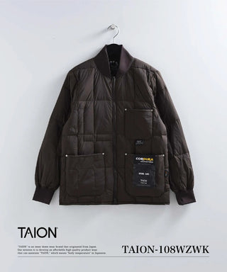 ワーク リブネックWジップ ダウンジャケット<TAION-108WZWK>