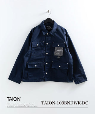 ノンダウン ワーク ボタン カバーオール-コットンダックキャンバス <TAION-109BNDWK-DC>