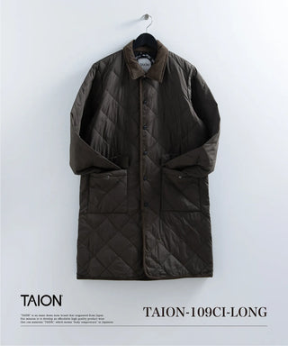 シティ パイピングカラー ロングダウンコート<TAION-109CI-LONG>