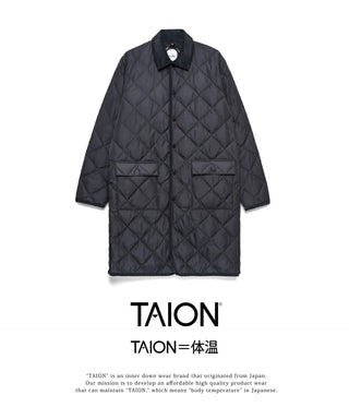 シティ パイピングカラー ロングダウンコート<TAION-109CI-LONG>