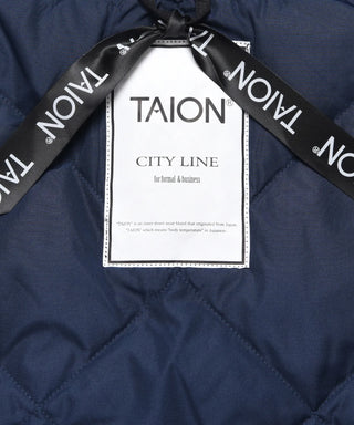 シティ パイピングカラー ロングダウンコート<TAION-109CI-LONG>