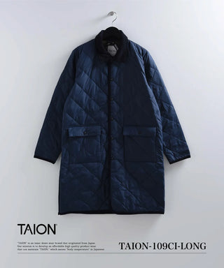 シティ パイピングカラー ロングダウンコート<TAION-109CI-LONG>