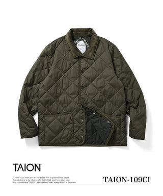 シティ パイピングカラー ダウンカーディガン<TAION-109CI>