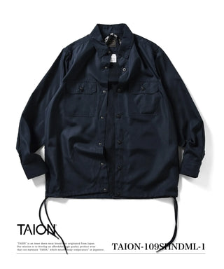 ノンダウン ミリタリー ロングスリーブシャツ<TAION-109SHNDML-1>